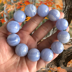 12mm Blue Agate Bracelet for Harmony & Protection - Daily Wear & Mother's Day Gift