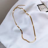 Minimalist Snake Bone Necklace with Positive Energy - European & American Style Collarbone Jewelry