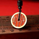 Vintage Feng Shui Copper Coin Amulet Necklace – Protection, Energy Balance & Spiritual Harmony Hand-Woven Feng Shui Style for Wealth, & Success
