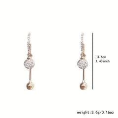 Elegant Rhinestone Statement Earrings with Positive Energy - Comfortable Clip-On Design for Daily Wear