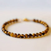 Synthetic Tiger's Eye Bracelet - Brown & Gold-Brown Striated Beads for Everyday Elegance & Energy Balance