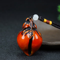 Vintage Gourd Amulet Necklace for Good Luck, Prosperity, and Elegant Style