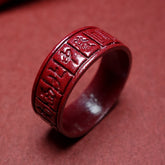 Vintage Cinnabar Stone Ring - Feng Shui Lucky Charm for Harmony & Protection