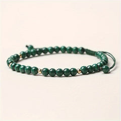 Natural Malachite Beads Braided Bracelet - Energy Balance & Lucky Hand Jewelry