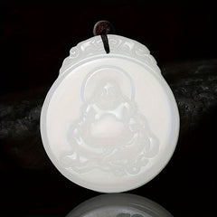 Golden Silk Laughing Buddha Pendant for Prosperity & Joy