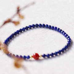 Elegant Handmade Lapis Lazuli Bead Bracelet - Vintage-Inspired, Fashion Accessory for Casual Attire & Gifting