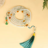 Natural Jade Crossbody Chain with Tassel | Traditional Chinese Sweater Chain for Elegance & Positive Energy