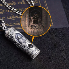 Vintage-Inspired Rotating Buddha Pendant Necklace - Spiritual Protection & Serenity