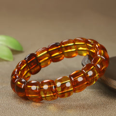 Men's Amber Resin Bracelet - Grounding Energy, Sophisticated Style for Formal & Casual Wear