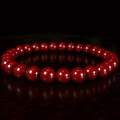 Cinnabar Bracelet - Pure Red Charm for Energy Balance & Spiritual Harmony