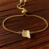 1pc Natural Citrine Stone Bracelet - Wealth Stone for, Boho Vintage Oval Citrine Bead Chain, Daily Wear & Special Occasions