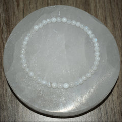 1pc Elegant White Moonstone Beaded Bracelet - Stretchable Layering Design for Women