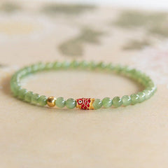 Bohemian Koi Fish Bracelet - Green Gemstone for Luck & Harmony