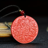 Traditional Cinnabar Koi Pendant for Abundance, Good Fortune, and Spiritual Protection