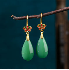 Green Jade Tribal Earrings for Mind-Body-Spirit Balance