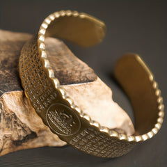 Vintage Pure Copper Bracelet - Antique Chinese Jewelry for Wealth & Protection