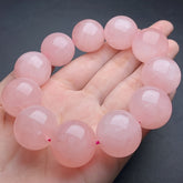 14mm Pink Crystal Bracelet Gentle Charm Soft Aura Daily Wear Romantic Gift