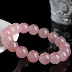 12mm Rose Quartz Bracelet for Love & Relationship Enhancement - Daily Wear & Valentine's Gift