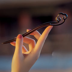 Sandalwood Hairpin for Women - Chinese Style Elegant Wooden Hair Reel with Cloud Motif, High-Quality Sandalwood Hairpin for Hanfu Accessories, Daily Use & Cultural Events