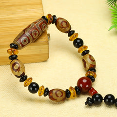 Vintage Agate Bead Bracelet for Men - Grounding, Protection, and Earthy Elegance