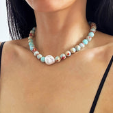 Bohemian Sea Sand Beads Baroque Pearl Necklace Calm Energy Relaxing Gift