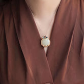 Burnt Blue Lotus Jade Pendant for Spiritual Enlightenment, Inner Peace, and Calm Energy