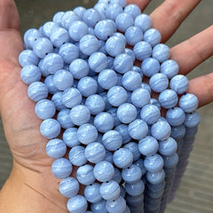 12mm Blue Agate Bracelet for Harmony & Protection - Daily Wear & Mother's Day Gift