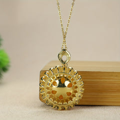 Men's Fashion Yellow Agate Pendant Necklace for Confidence and Positive Energy