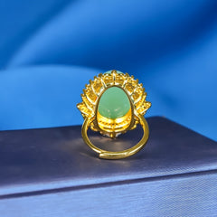 Natural Green Chalcedony Ring for Abundance and Emotional Balance