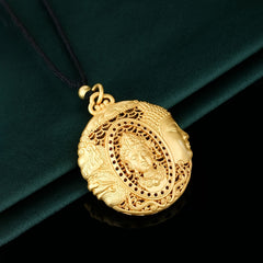 Gold-Plated Triple Buddha Pendant Necklace Spiritual Harmony & Protection Jewelry