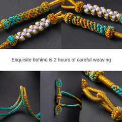 Hand-Woven Peach Blossom Knot Necklace – Retro Chinese Style Energy for Love & Harmony