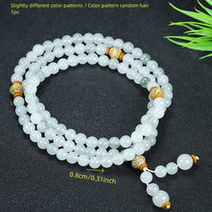 Elegant Natural White Jade Mala Bracelet for Meditation and Inner Peace