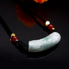 Natural Stone Curved Pendant Necklace - Harmony Energy & Protective Talisman for Daily Wear
