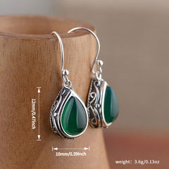 Red Teardrop Vintage Earrings with Positive Energy - Bohemian Style for Casual Attire & Gift-Giving