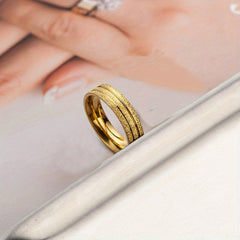 Elegant Minimalist Golden-Tone Ring - Auspicious Energy for Couples & Weddings