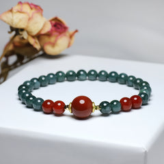 Men's Natural Stone Beaded Bracelet for Beach Parties - Harmony & Prosperity Energy