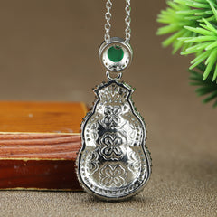 Elegant Artificial Jade Pendant with Diamond Inlay for Modern Harmony and Refined Style