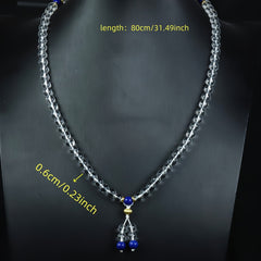 Elegant Natural Stone Beaded Sweater Chain for Women with Positive Energy Flow and Sweet Style