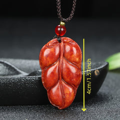 Elegant Red Maple Leaf Pendant for Vitality, Grounding, and New Beginnings