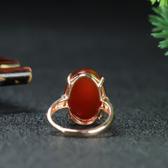 Elegant Wine Red Jasper Ring for Root Chakra Healing and Confidence