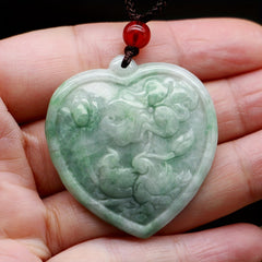 Hand-Carved Jade Heart Pendant for Men — Symbol of Emotional Resilience and Inner Strength