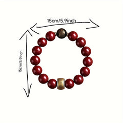 Chinese Vermilion Bead Bracelet - Natural Cinnabar Zodiac Protector for Energy & Harmony