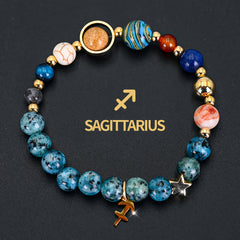Cosmic Galaxy Eight Planets Zodiac Bracelet Astrological Energy Balance Daily Wear