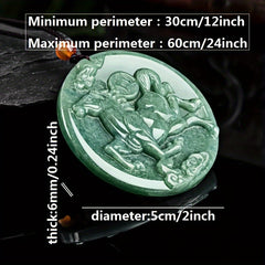 Bohemian Zodiac Horse Pendant - Prosperity Energy Light Green Natural Stone Necklace