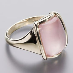Elegant Square Pink Synthetic Zircon Ring for Birthdays Engagements Anniversaries with Mindful Energy