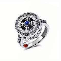 Vintage-Inspired Rotatable Vajra Mantra Ring - 18K Gold Plated Spiritual Accessory for Protection & Prosperity