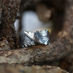 Adjustable Tree of Life Viking Ring - Antique Silvery Copper Band for Rebirth & Spiritual Growth