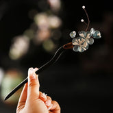 Chinese Traditional Hanfu Hairpin - Antique Wooden Hair Accessory with Large Tassels - Authentic Cheongsam Dress Pin for Cultural Costumes, Weddings & Chinese New Year Outfits - Harmony Energy Talisman