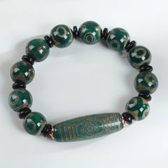 Handmade Agate Beaded Bracelet - Ethnic Style Lucky Charm for Daily Protection & Wealth