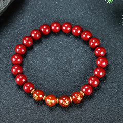 Men's Cinnabar Good Luck Bracelet for Exams and Success Spiritual Protection